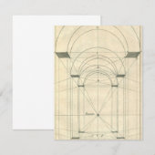 Carte Architecture vintage, perspective d'arc de la Rena (Devant / Derrière)