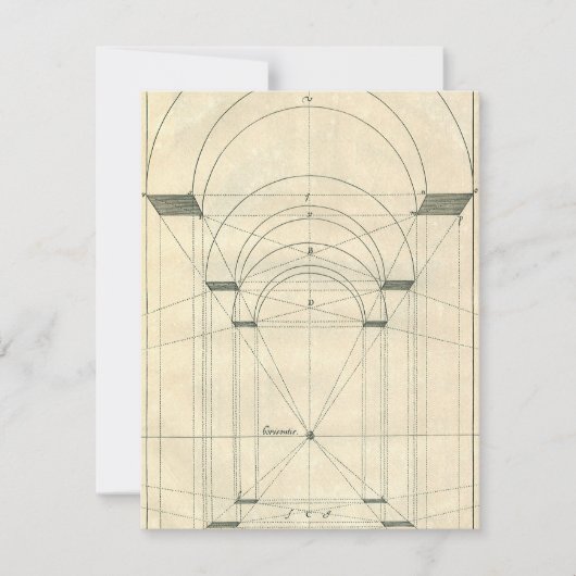 Carte Architecture Vintage, Perspective d'arche de la Re (Devant)