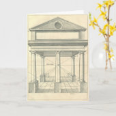 Carte Architecture vintage, Portico romain avec Colonnes (Fleur jaune)