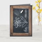 Carte Ardoise 10 Fleur pour Maman Vinatge École Ardoise  (Fleur jaune)