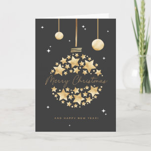 Carte Ardoise et or Joyeux Noël et bonne année"