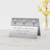 Carte Argent du 25e anniversaire monogrammé (Fleur jaune)