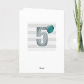 Carte Argent et bleu 5e anniversaire (Dos)