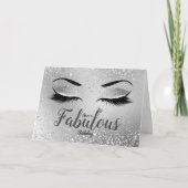 Carte Argent Fabrique Parties scintillant Eyes Standard (Devant)