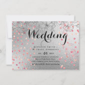 Carte Argent Rosegold MARIAGE Parties scintillant métall (Devant)
