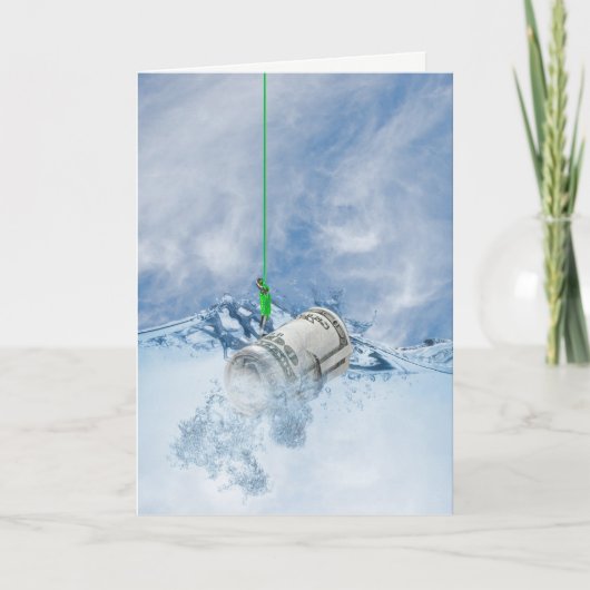 Carte argent sur le hameçon de poisson (Devant)