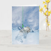 Carte argent sur le hameçon de poisson (Fleur jaune)