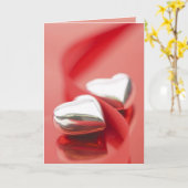 Carte argentée de coeurs (1) (Fleur jaune)