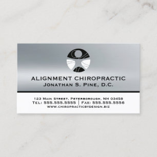 Carte argentée de rendez-vous de chiropractie de