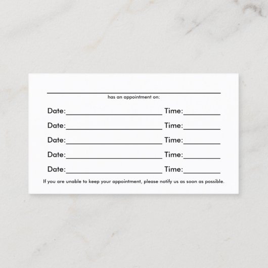 Carte argentée de rendez-vous de chiropractie de (Dos)