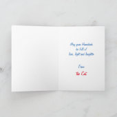 Carte argentée de vacances de Dreidel de chat de (Intérieur)