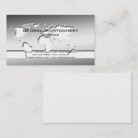 Carte argentée professionnelle du monde (Devant / Derrière)