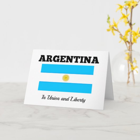 Carte Argentine - Drapeau et devise (Fleur jaune)