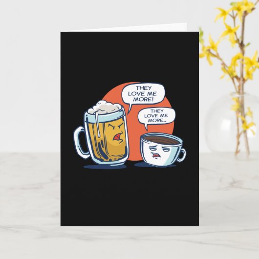 Carte Argument de bière et de café (Fleur jaune)