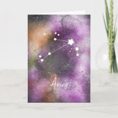 Carte Aries Constellation Zodiac Purple Galaxie (Devant)