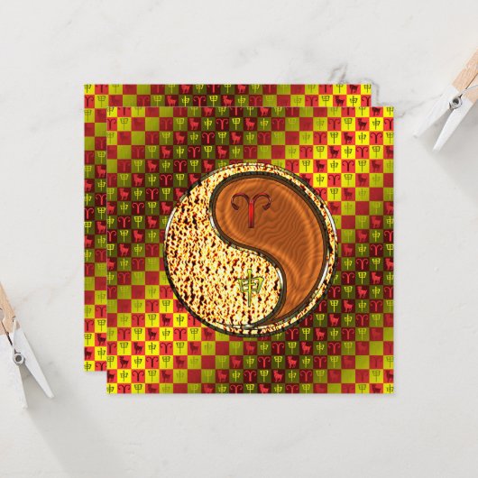 Carte Aries et le singe du bois (Devant/Arrière en situation)