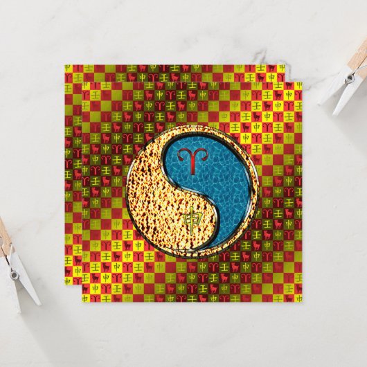 Carte Aries et singe de l'eau (Devant/Arrière en situation)