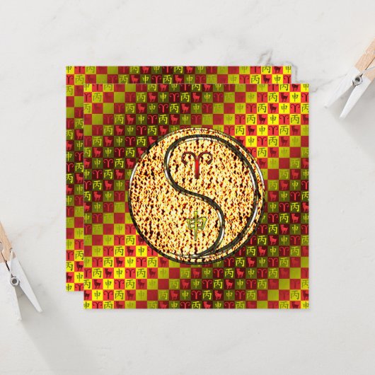 Carte Aries et singe du feu (Devant/Arrière en situation)