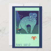 Carte Aries Ram Constellation, Astrologie Zodiaque Vinta (Devant)