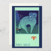 Carte Aries Ram Constellation, Astrologie Zodiaque Vinta (Devant / Derrière)