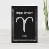 Carte Aries Ram Joyeux Anniversaire argent astrologie zo (Devant)
