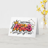 Carte Aries Zodiac Graffiti  (Fleur jaune)