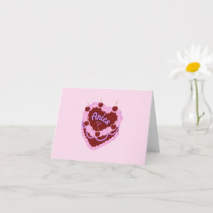 Carte Aries Zodiac Pastel Coeur Gâteau d'anniversaire