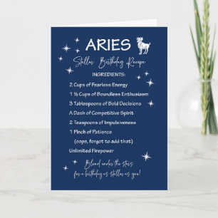 Carte Aries Zodiac Stellar Recette d'anniversaire