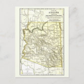 Carte Arizona 1891 Villes, Rail, Réservations Indi (Devant)