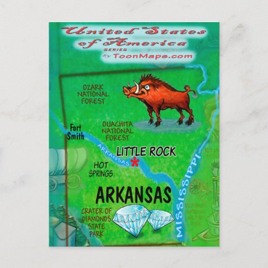 Carte Arkansas USA (Devant)