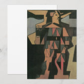 Carte Arlequin de Juan Gris, Cubisme Vintage Art (Devant / Derrière)