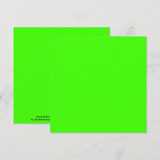 Carte Arlequin Neon Vert Couleur Solide (Devant / Derrière)