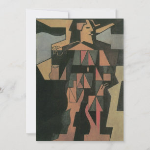 Carte Arlequin par Juan Gris, Art Cubisme Vintage