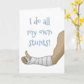 Carte Arm Cast drôle Je fais toutes mes propres cascades (Fleur jaune)