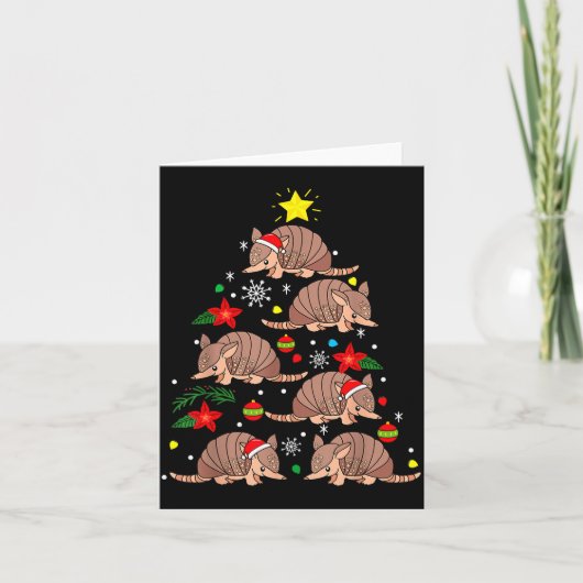 Carte Armadillo Christmas Ornament Tree Funny Zookeeper (Devant)
