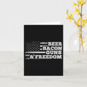 Carte Armes À Bacon Et Drapeau Américain Liberté (Fleur jaune)
