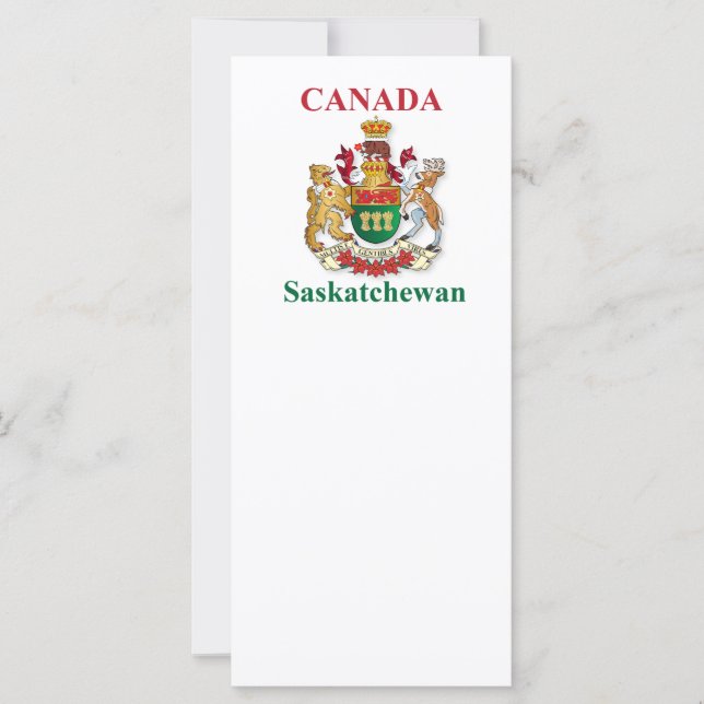 Carte Armoiries de la Saskatchewan (Devant)