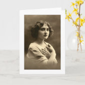 Carte Armoiries d'une femme victorienne croisées (Fleur jaune)