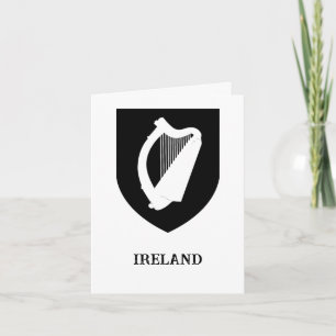 Carte Armoiries irlandaises Art minimaliste noir et blan