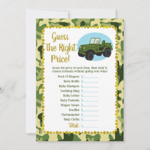 Carte Army Camo Baby Devinez Le Bon Jeu De Prix