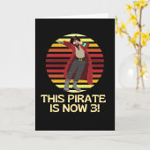 Carte Arr Ce Pirate Est Maintenant 3 Anniversaire Garçon (Fleur jaune)