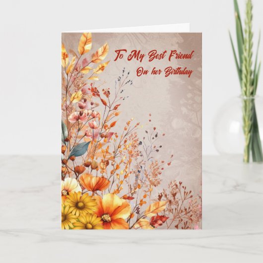 Carte Arrangement d'automne Anniversaire (Devant)