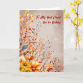 Carte Arrangement d'automne Anniversaire (Fleur jaune)