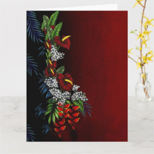 Carte Arrangement de fleurs tropicales hawaïennes