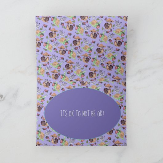 Carte Arrêter et sentir les fraises escargots autosoins (Intérieur)