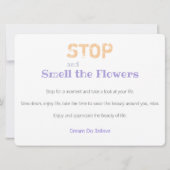 Carte Arrêter le devis des fleurs d'odeurs (Dos)