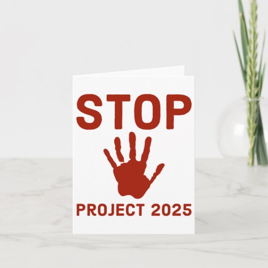 Carte Arrêter Project 2025 Horror Design With Handprint (Devant)