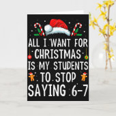 Carte Arrêtez de dire 6-7 Drôle Professeur 67 Noël Meme (Fleur jaune)