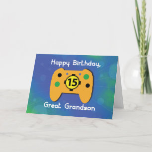 Carte Arrière-petit-fils 15 ans Anniversaire Contrôle de