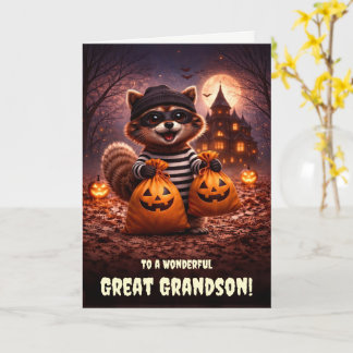 Carte Arrière-petit-fils Mignon Joyeux Halloween Raton l